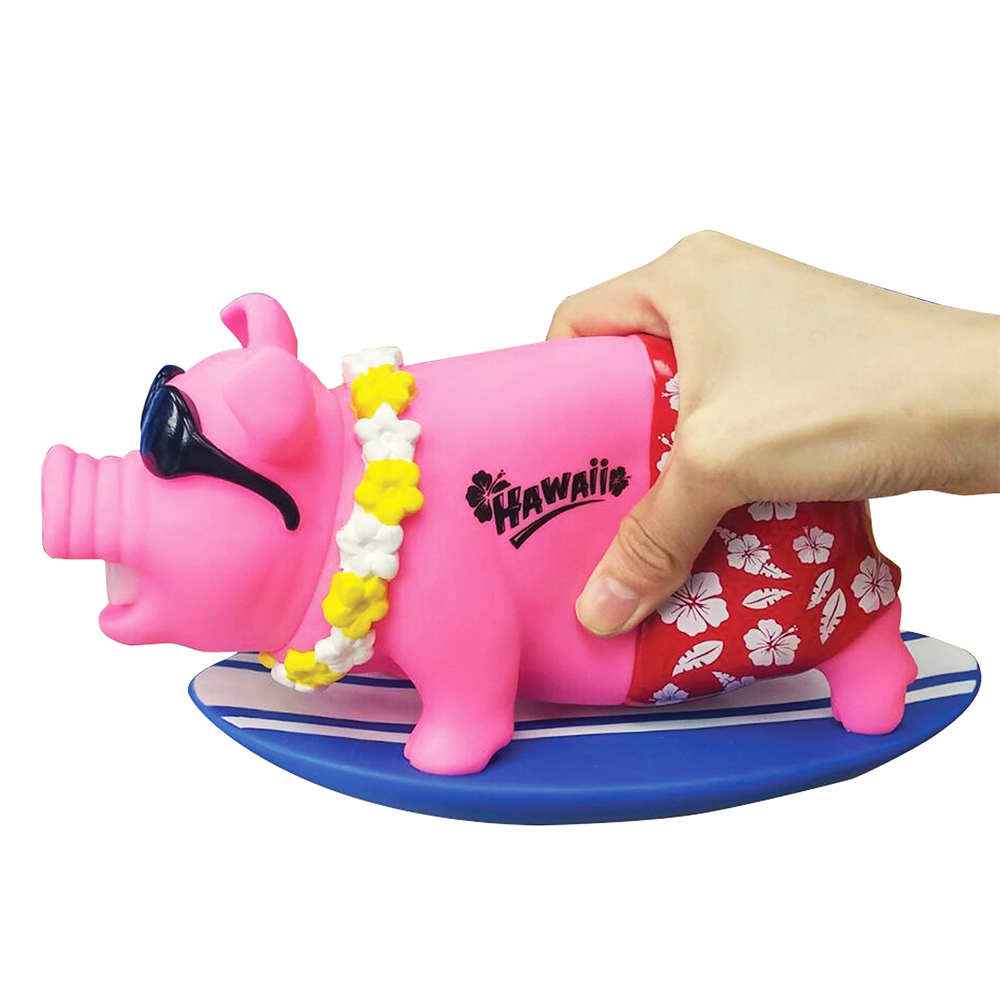 Animolds Squeeze Me Surf Piggie | Squeezy Rubber Piggie Stress Toy
